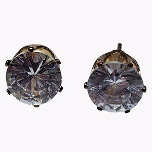 Elegant Rhinestone Post Earrings Gold Tone Classic Retro Minimalist Jewelry